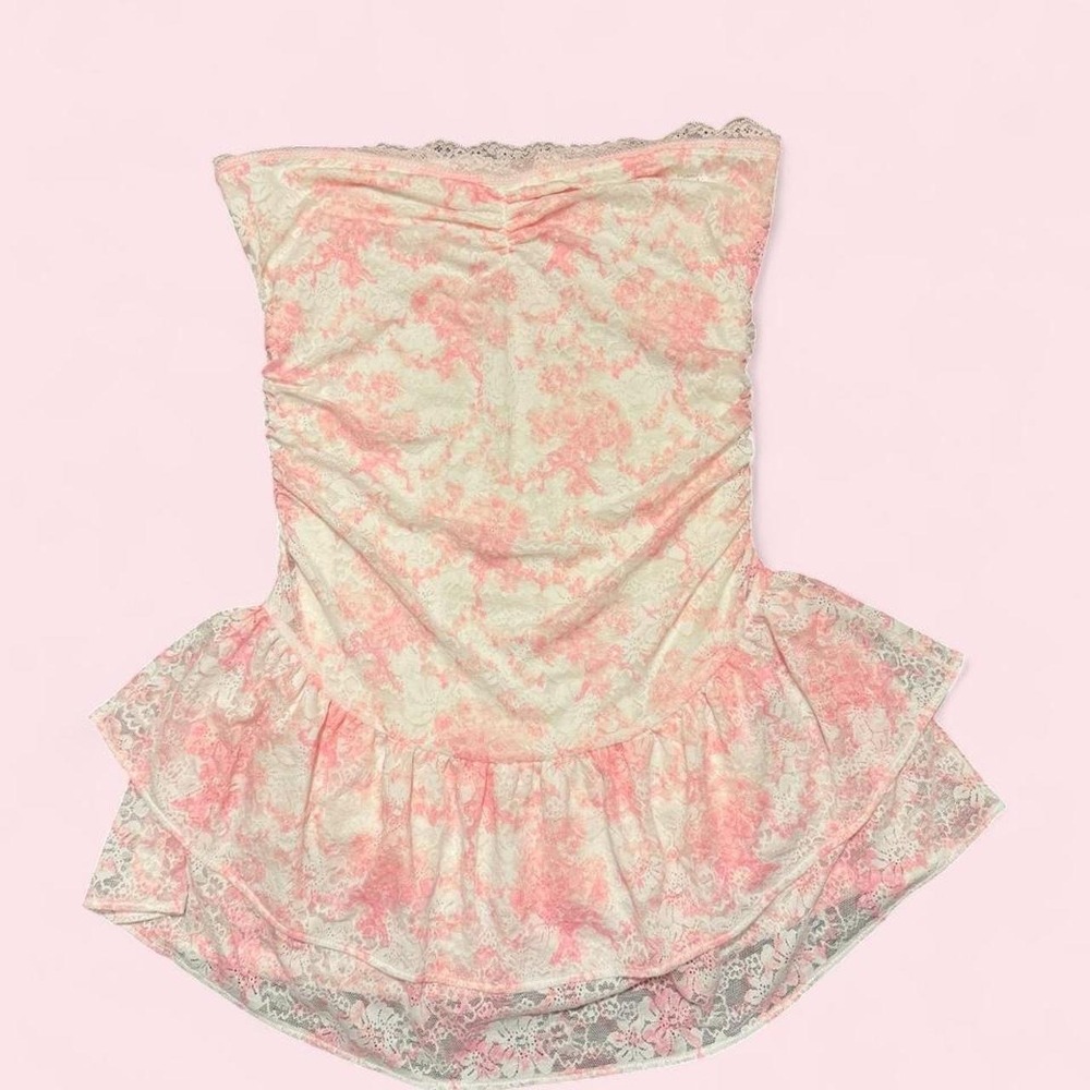 Victoria's Secret PINK x LoveShackFancy white/pink floral lace mini dress - Picture 2 of 4
